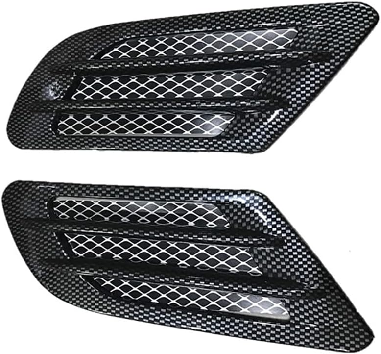 KACEPAR Exterior Car Air Flow Fender Side Vent Decoration Sticker, Front Side Fender Air Vent Grille Decoration Cover Trim, Universal Fit Pair, Black - Image 4